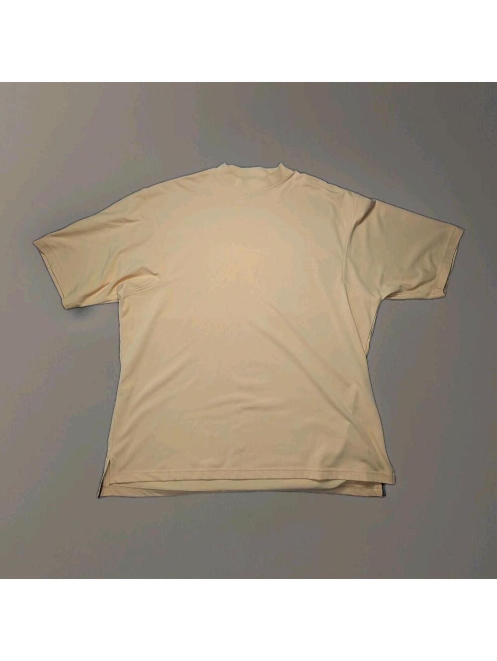 Vintage Footjoy Mens Yellow Mock Turtleneck Short Sleeve XXL